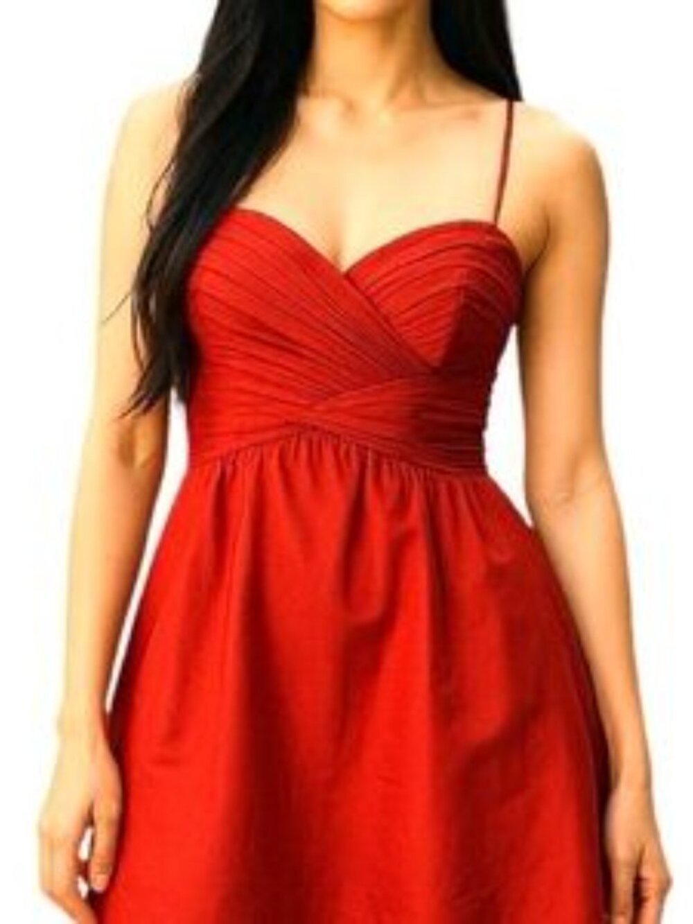 Lilian Sweetheart Neckline Spaghetti or Strapless Fit & Flare Mini Dress Red- 4